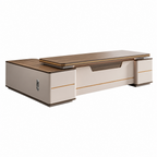 Modern L-Shaped Executive Office Desk with Return Storage, Lockable Drawers and Walnut-Look Worktop