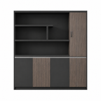 Contemporary Executive Office Storage Cabinet with Display Shelving