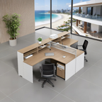 Professional Collaborative Office Workstation System featuring Integrated Privacy Panelling and Matching Storage Solutions