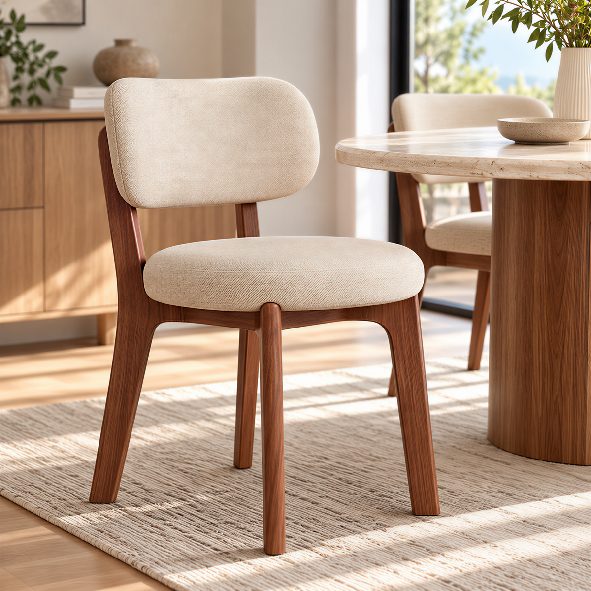Modern Timber Dining Chair with Custom Upholstery Options
