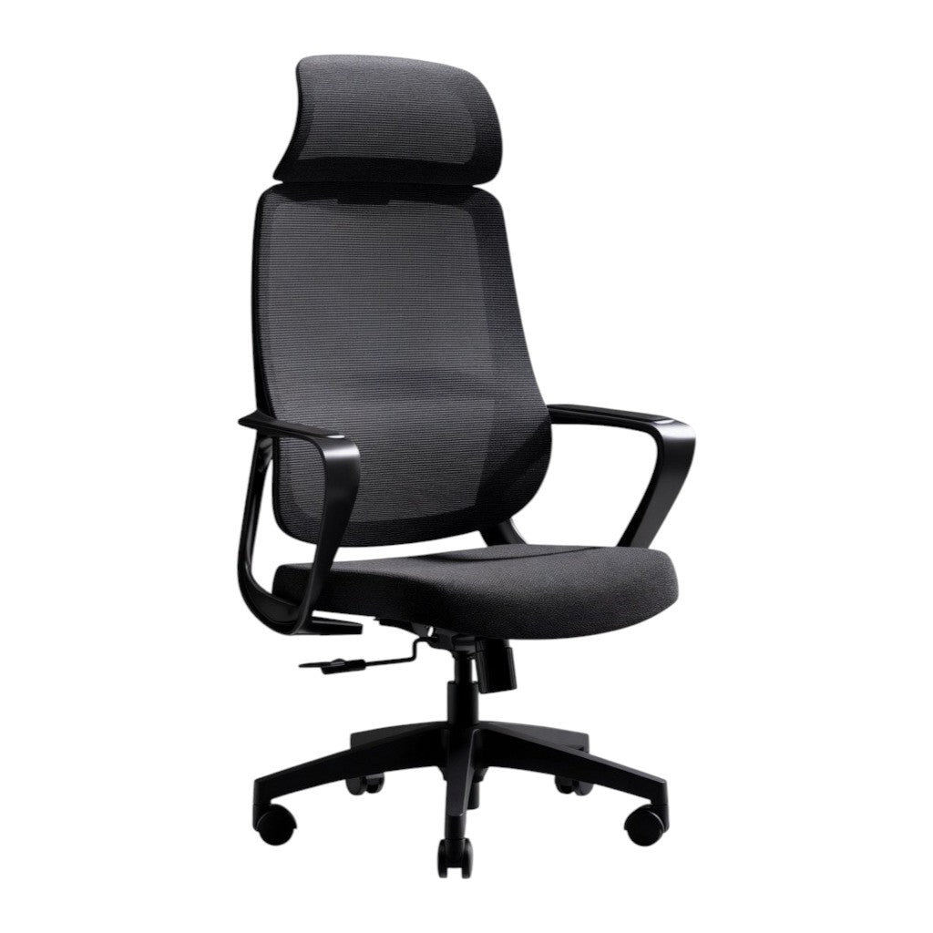 Modern High-Back Mesh Office Chair with Headrest and Ergonomic Support