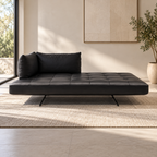 Modern Leather Lounge Sofa with Movable Cushions