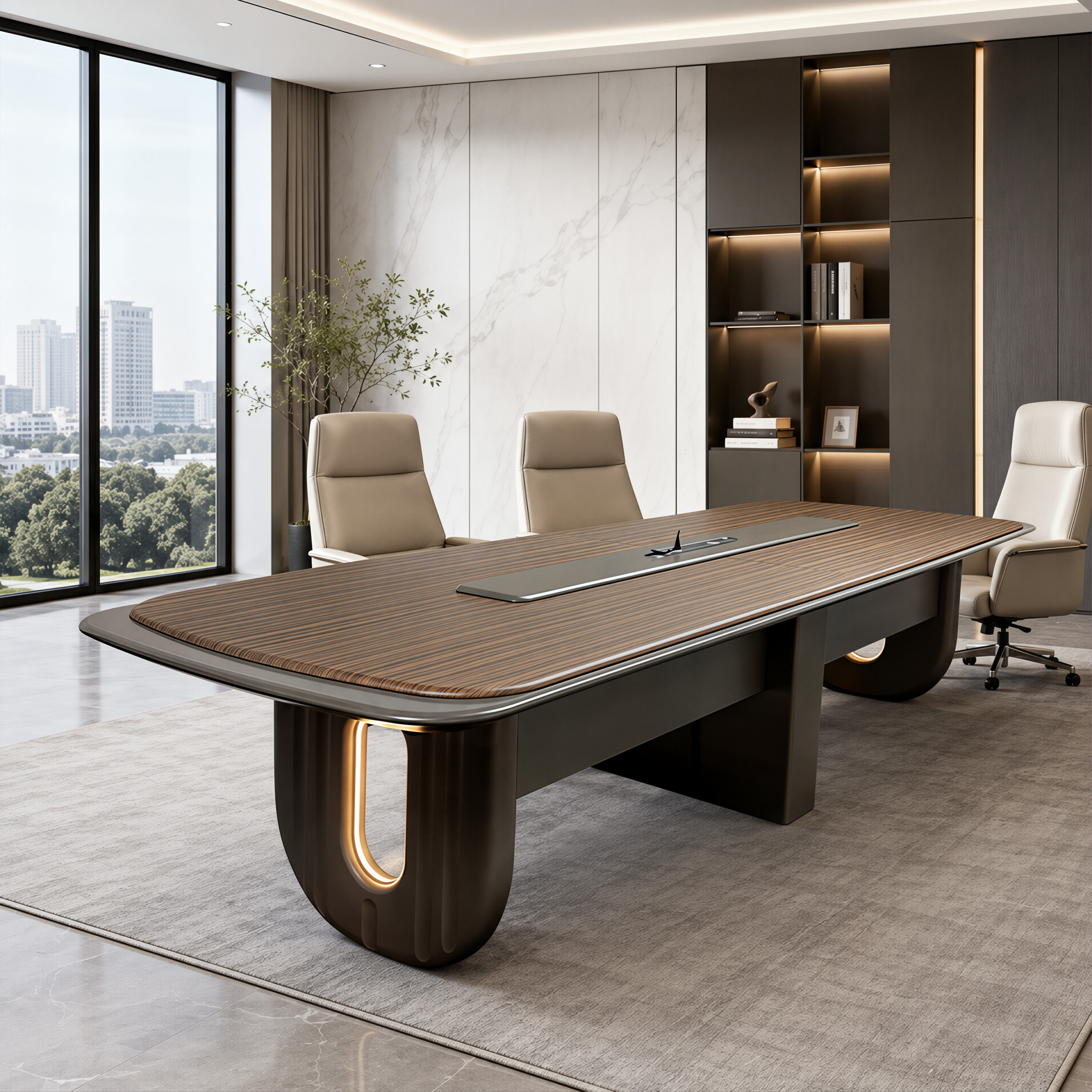 Executive Meeting Table with Sculptural Base