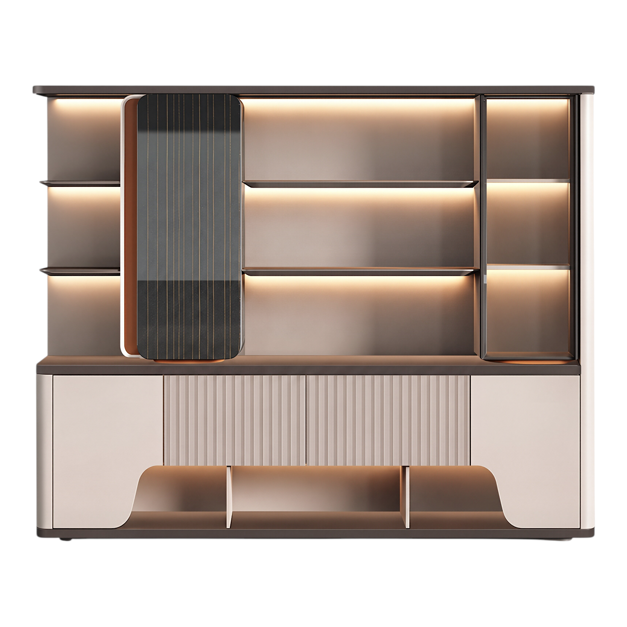 Commercial Storage Cabinet with Fluted Door Detail