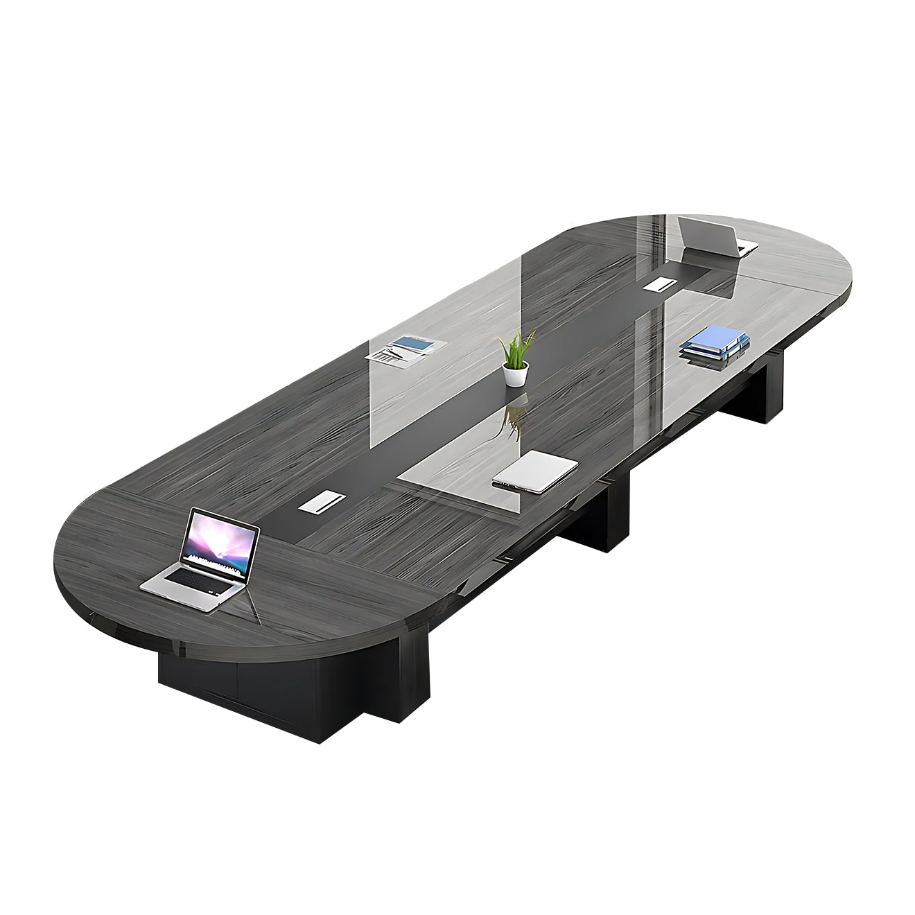 Oval Boardroom Table with Sleek Modern Styling