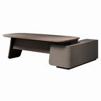 Executive Curve Desk with Integrated Storage Return