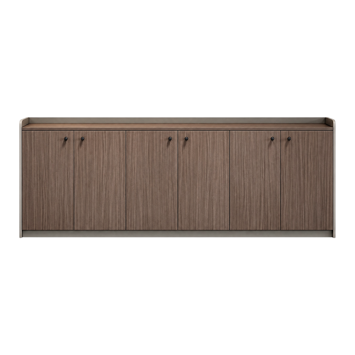 Contemporary Low Storage Cabinet with Rounded Frame