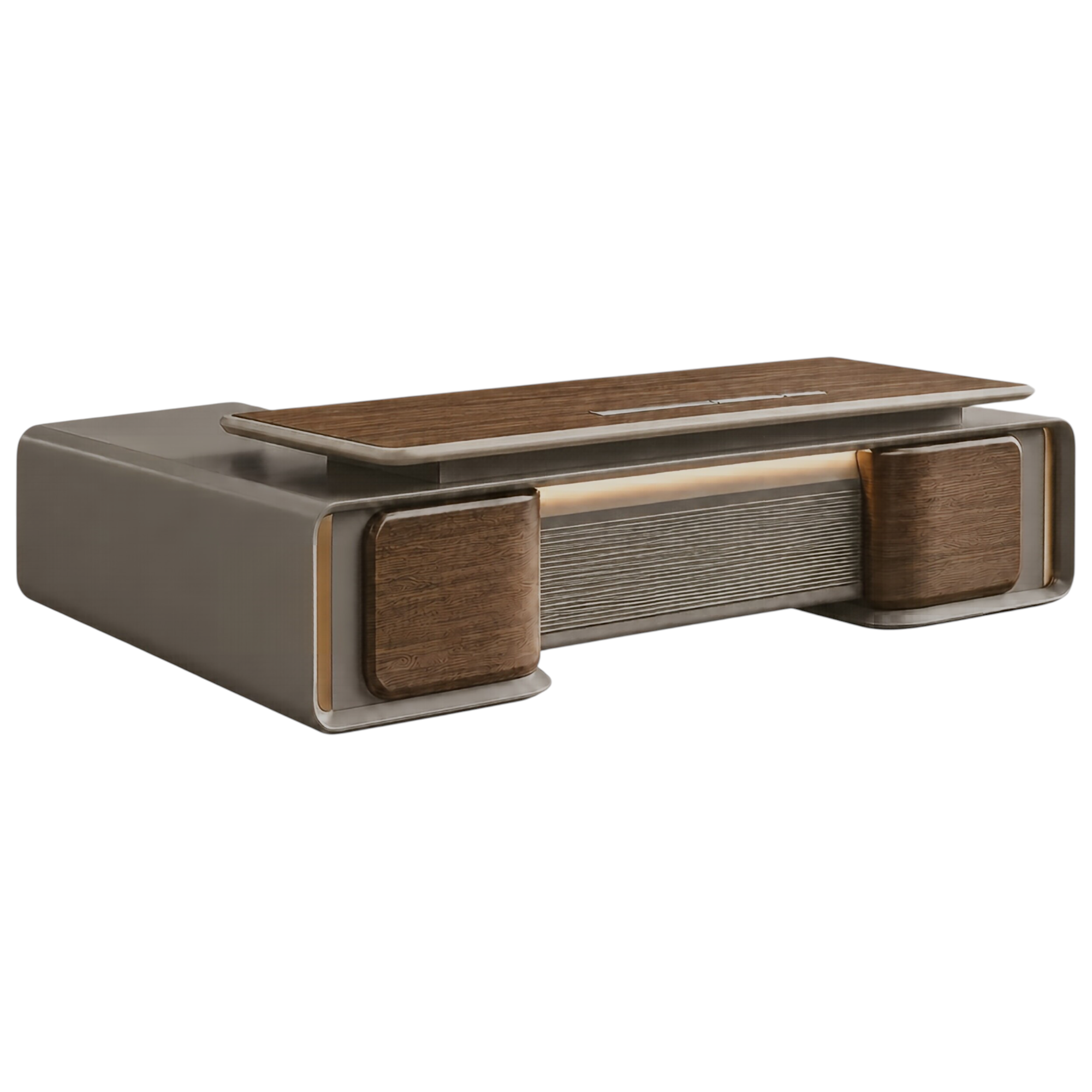 Premium Walnut L-Shaped Executive Desk