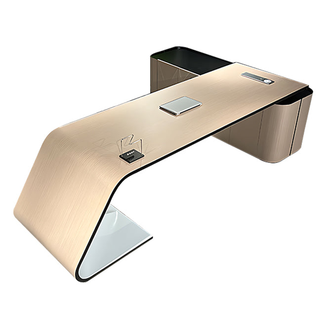 Modern L-shape Executive Office Desk with Return Storage and Cable Management