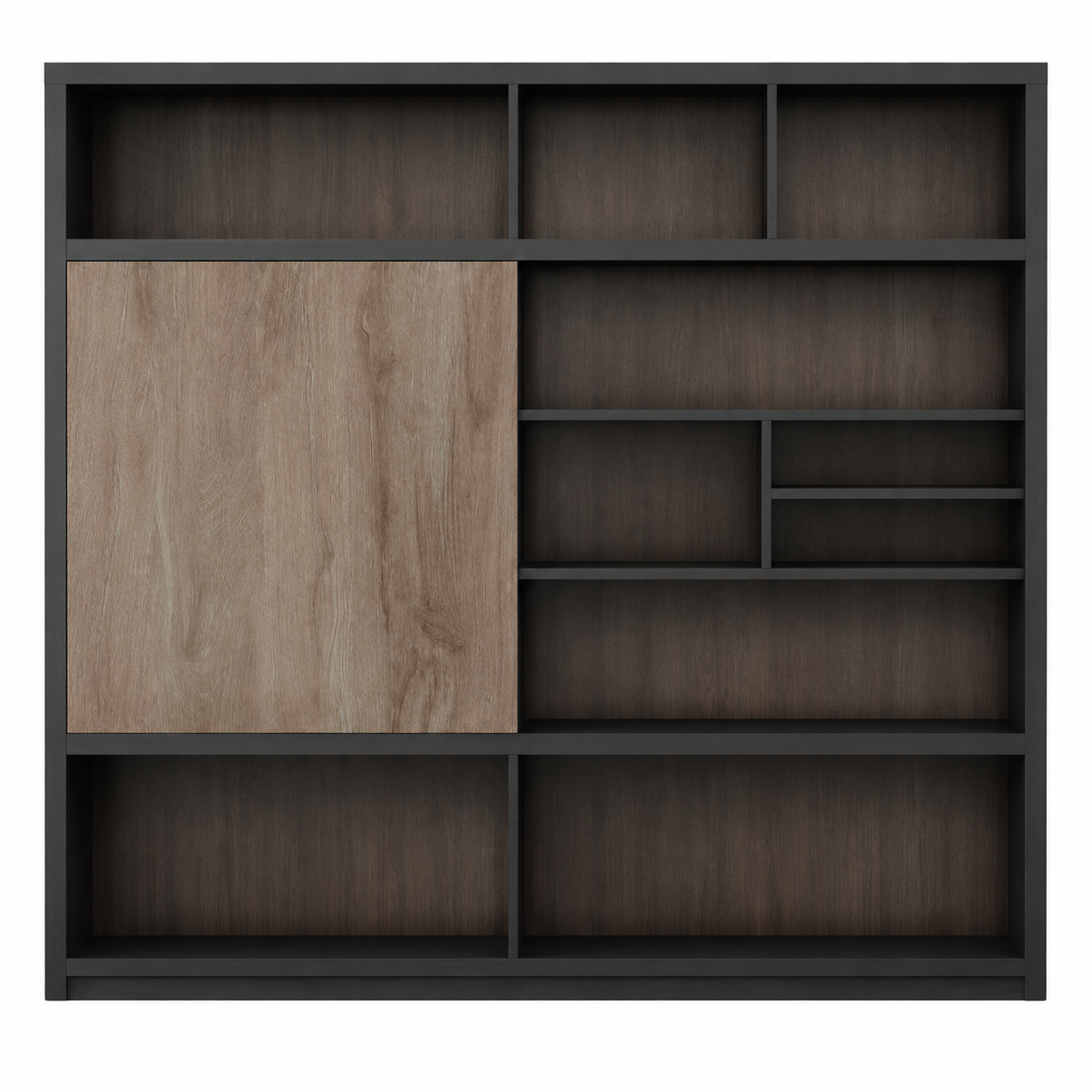 Modern Two-Tone Office Storage Cabinet with Open Shelving
