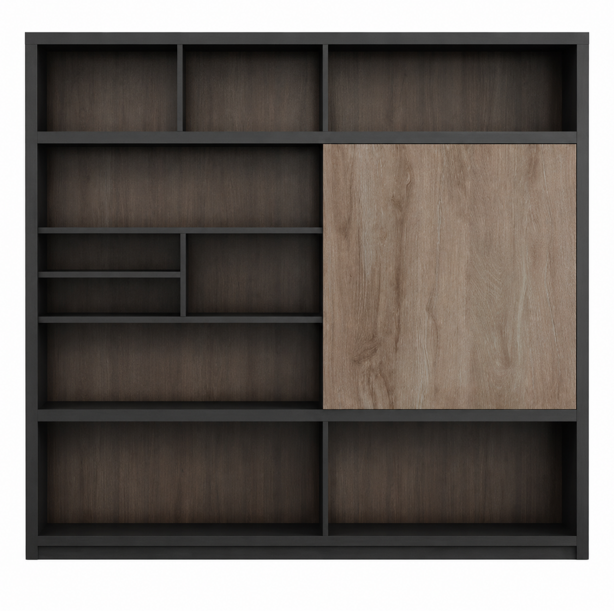 Modern Two-Tone Office Storage Cabinet with Open Shelving