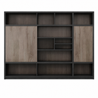 Modern Two-Tone Office Storage Cabinet with Open Shelving