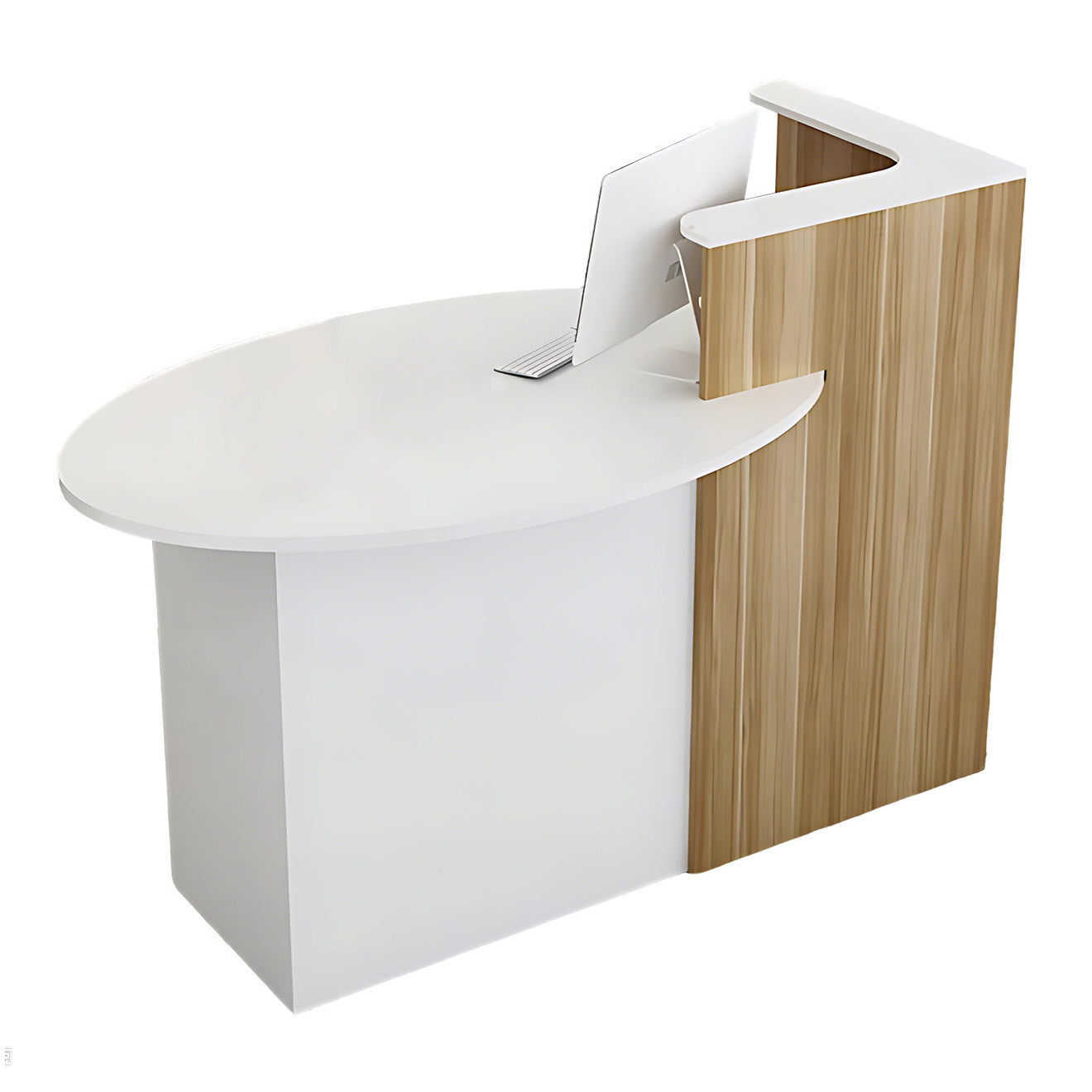 Contemporary Reception Counter with Curved End