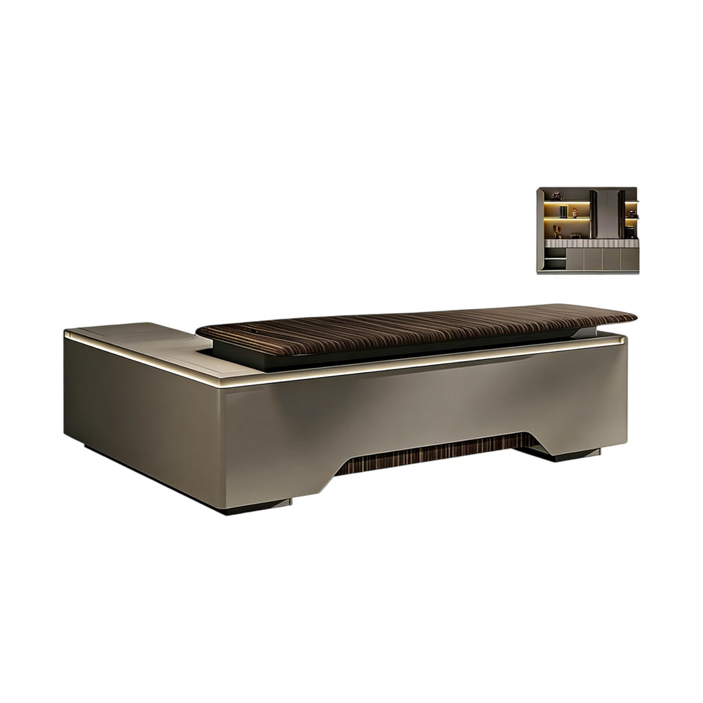 Minimalist Executive Desk with Floating Edge Detail