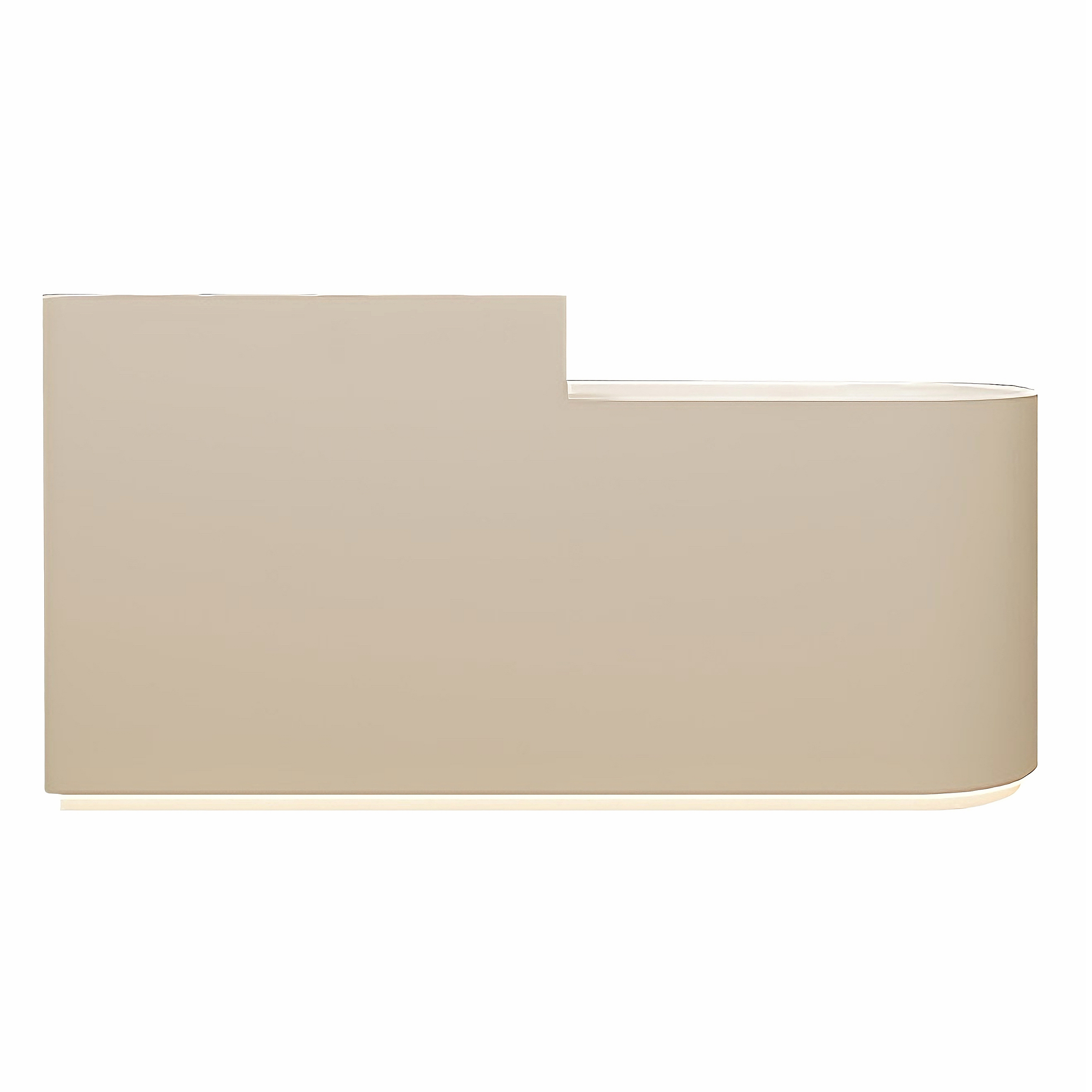 Minimalist L-Shaped Reception Desk with LED Plinth