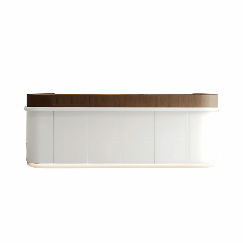 Curved Reception Counter with Soft Corners and LED Base