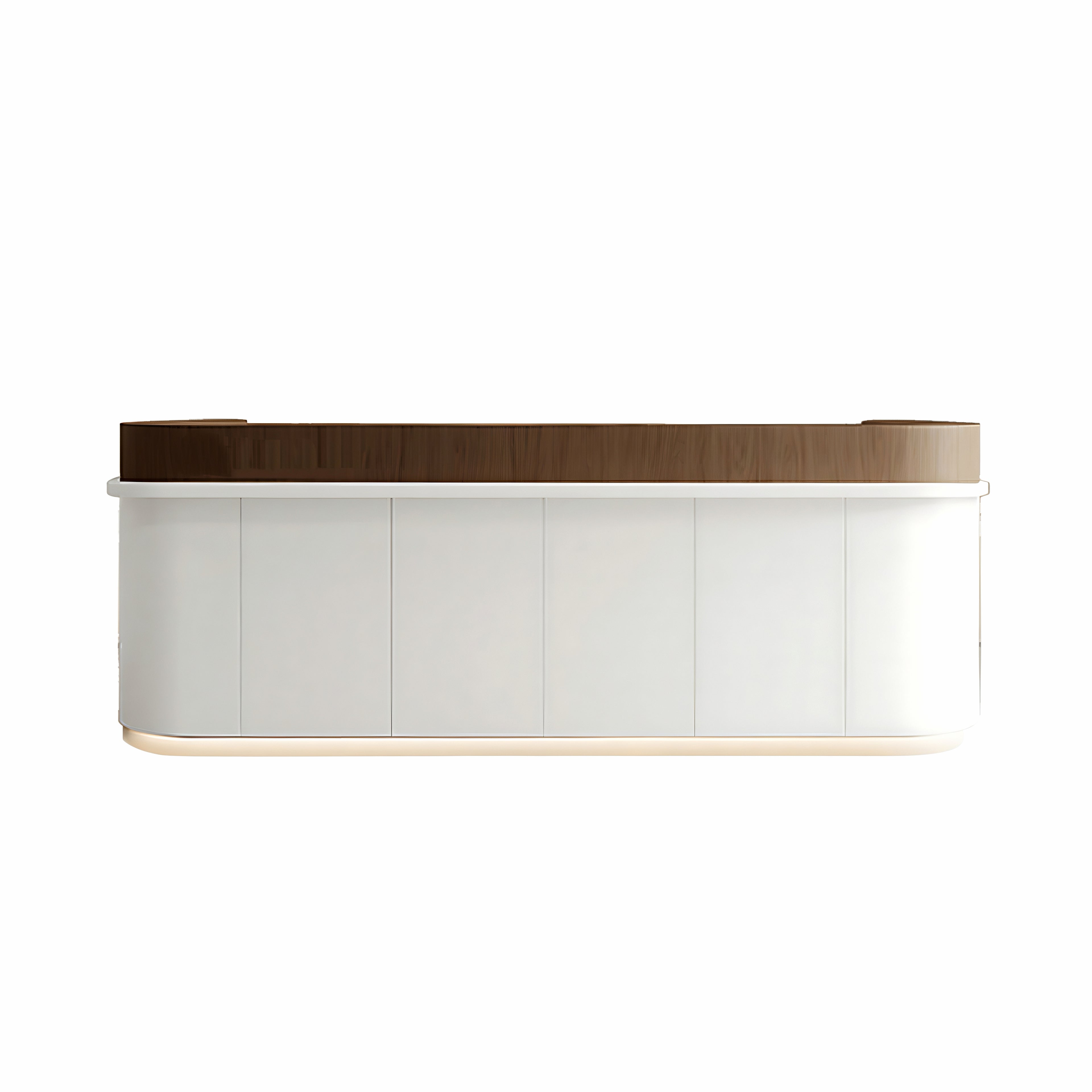 Curved Reception Counter with Soft Corners and LED Base