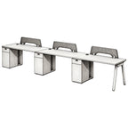 Minimalist Bench Workstation with Screen Panels