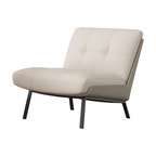 Modern Lounge Armchair with Upholstered Cushion and Solid Wood Frame for Reception Areas
