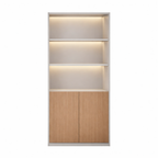 Premium Executive Storage Cabinet with Open Display Shelves