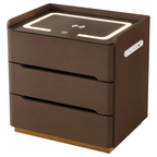 Smart Bedside Table with Wireless Charging and LED Light