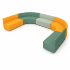 Agile Curved Modular Lounge Suite for Collaborative Breakout Areas and Modern Reception Spaces