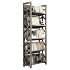 Adjustable Multi-Tier Bookcase With Slanted Shelves