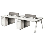 Minimalist Bench Workstation with Screen Panels