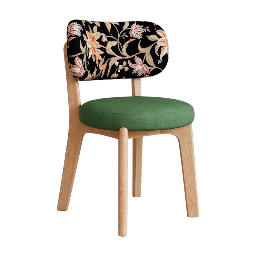Modern Timber Dining Chair with Custom Upholstery Options