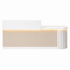 Modern Curved Reception Desk with LED Lighting and Storage Counter