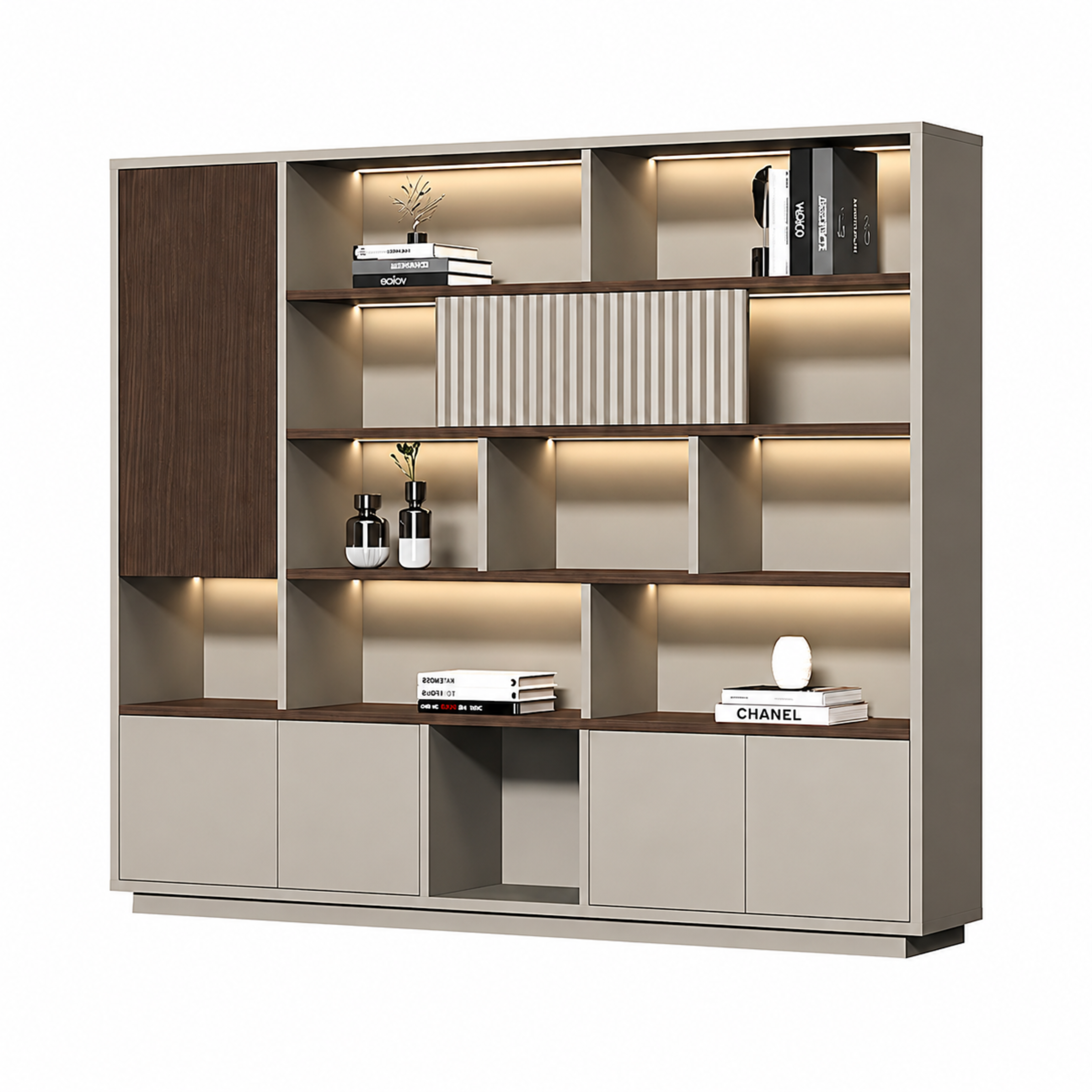 Modern Open-Shelved Executive Storage Cabinet