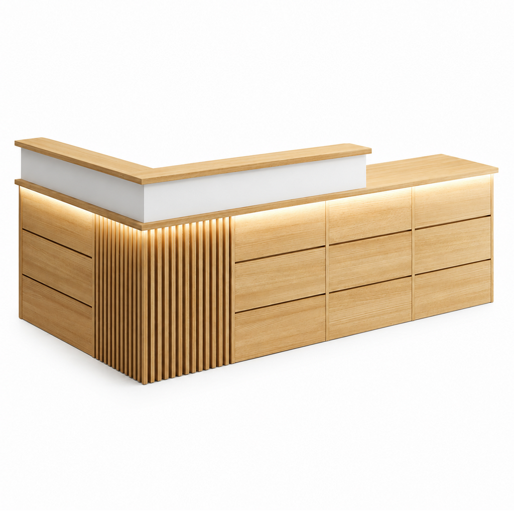 Modern Classic LED Reception Desk with Storage