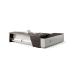 Executive L-Shaped Desk with LED Accents and Integrated Storage