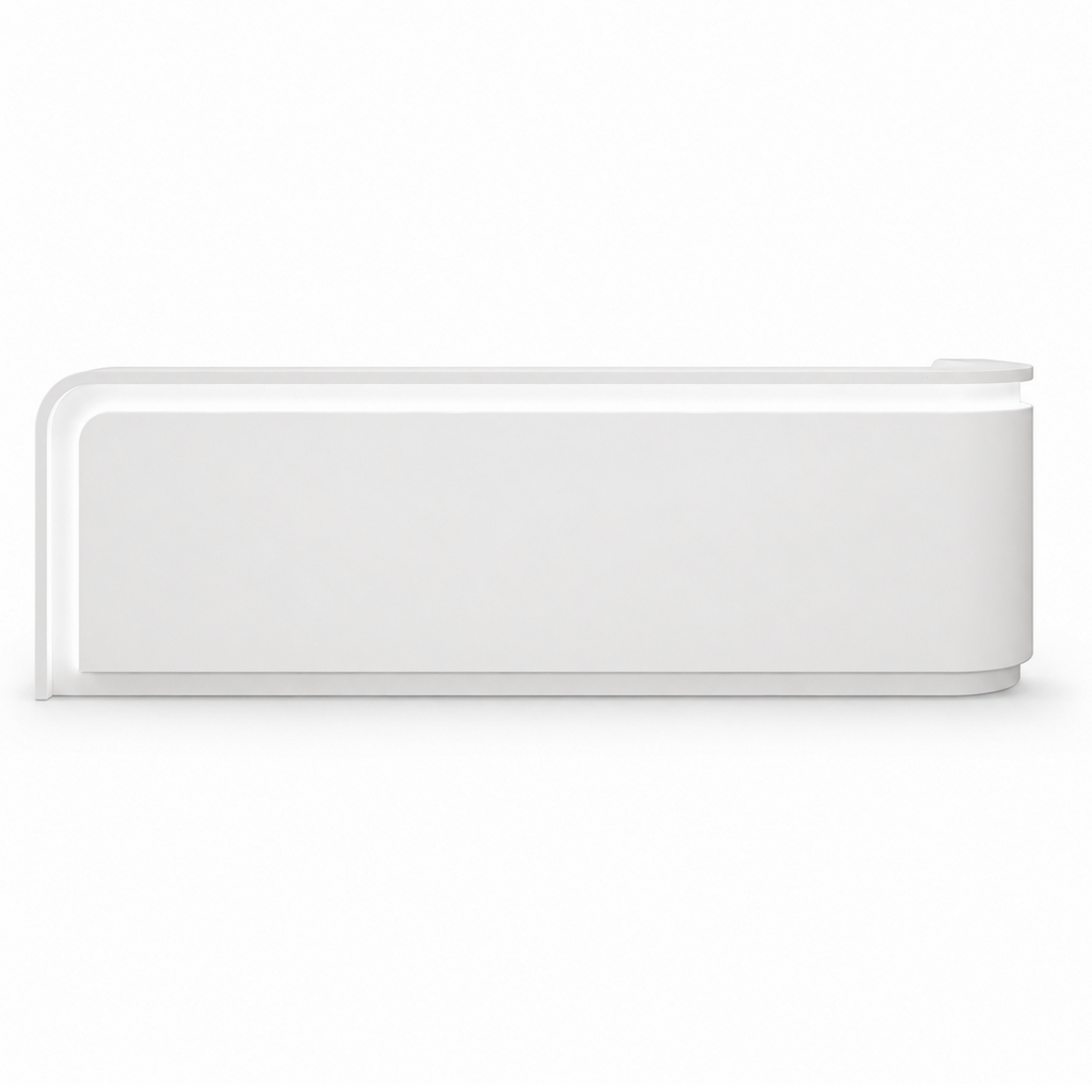 Aura Modern Curved Reception Counter with LED Ambient Lighting