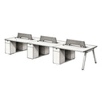 Minimalist Bench Workstation with Screen Panels