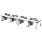 Minimalist Bench Workstation with Screen Panels