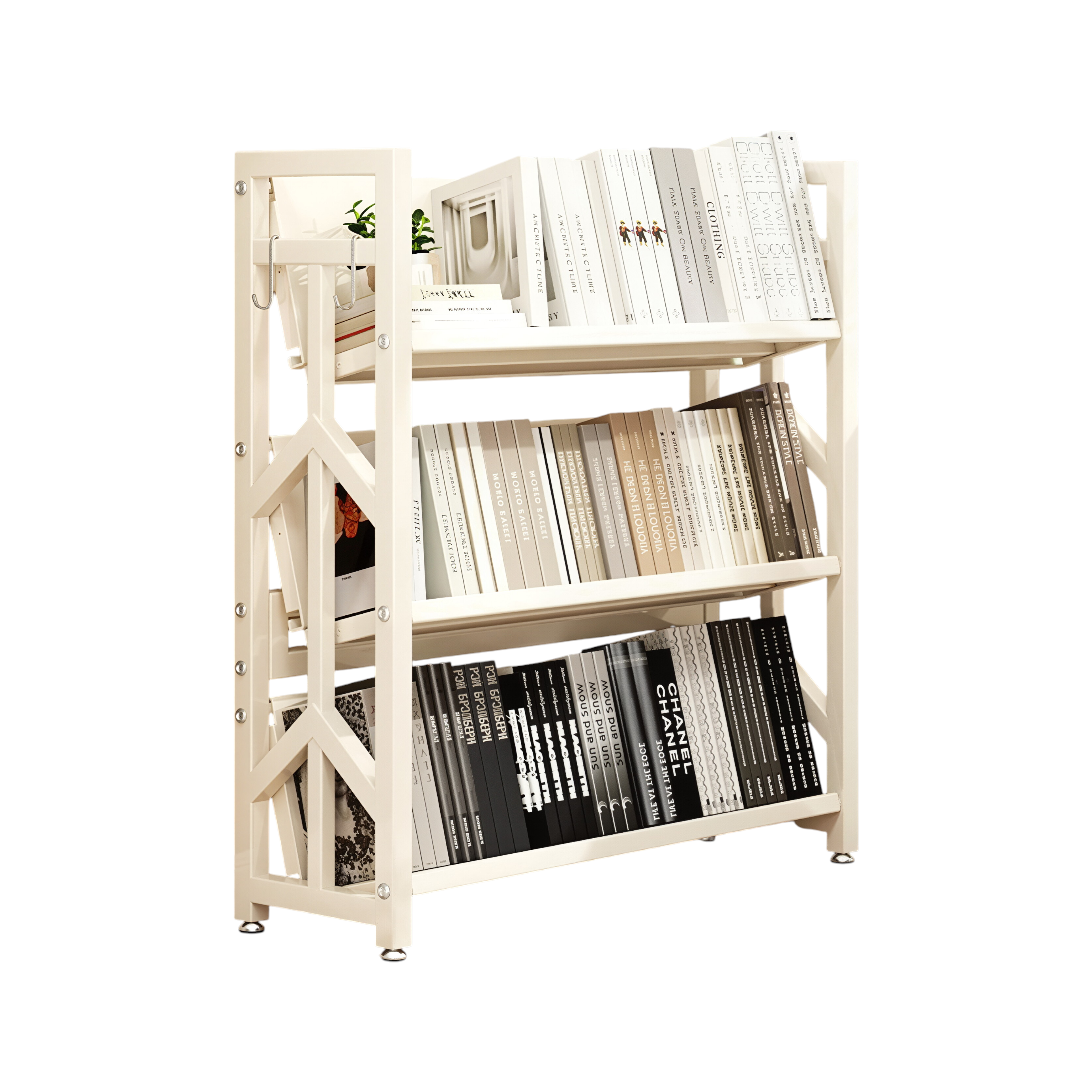 Adjustable Multi-Tier Bookcase With Slanted Shelves