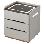 Smart Bedside Table with Wireless Charging and LED Light
