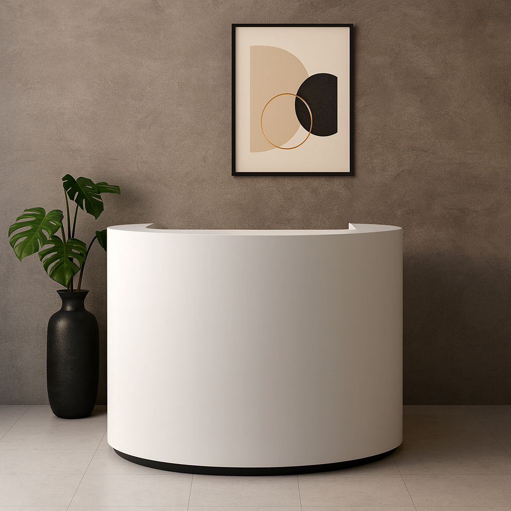 Curved Modern Reception Desk for Smaller Areas