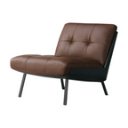 Modern Lounge Armchair with Upholstered Cushion and Solid Wood Frame for Reception Areas