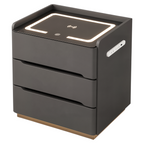 Smart Bedside Table with Wireless Charging and LED Light