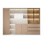 Premium Executive Storage Cabinet with Open Display Shelves