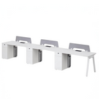 Minimalist Bench Workstation with Screen Panels