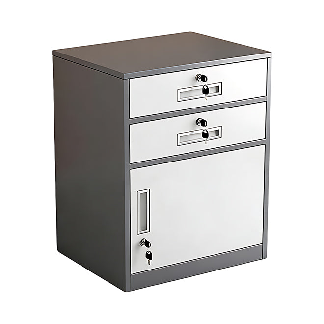 Slim Under Desk Lockable Office Storage Cabinet with Drawer