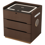 Smart Bedside Table with Wireless Charging and LED Light