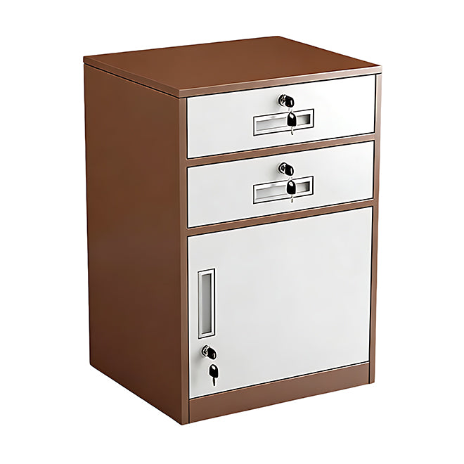 Slim Under Desk Lockable Office Storage Cabinet with Drawer