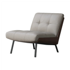 Modern Lounge Armchair with Upholstered Cushion and Solid Wood Frame for Reception Areas