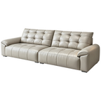 Minimalist Leather Sofa with Generous Seating and Sculpted Contemporary Form