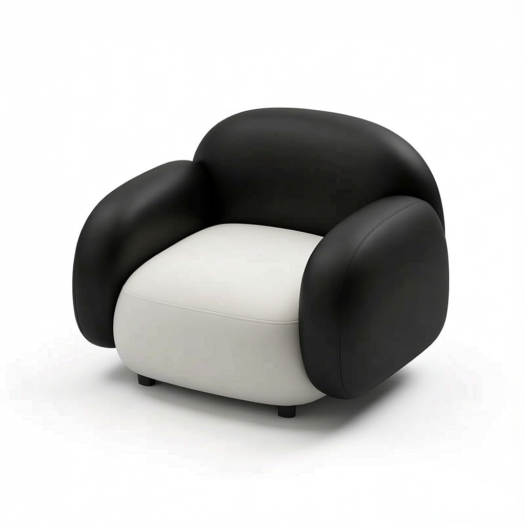 Modern Curved Leather Lounge Set Modular Sofa for Office Receptions Lobbies and Salons