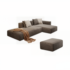 Modern Modular L Shape Corner Sofa With Ottoman For Living Room